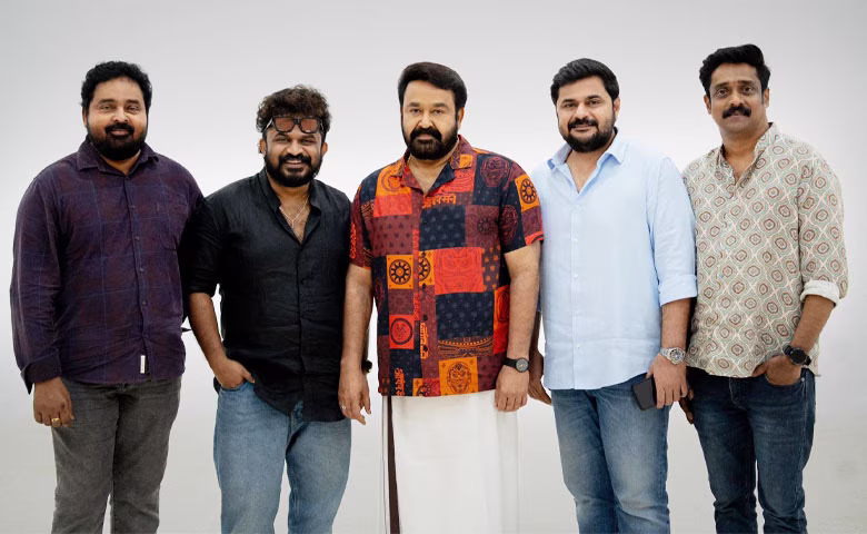 Official poster of L360 featuring Mohanlal in a realistic action role, directed by Tharun Moorthy.