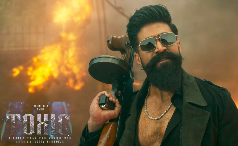 Yash as Raya in Toxic movie teaser official look on 40th birthday with machine gun.